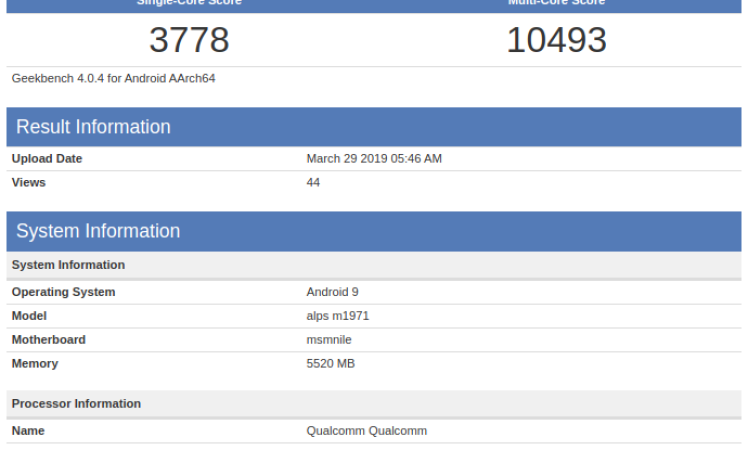 Alleged Meizu 16S appeared on Geekbench with 6GB RAM and Snapdragon 855