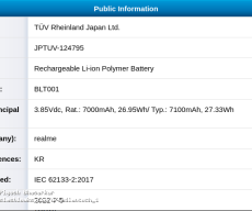Battery capacities of upcoming realme Tablets (Pad): 6952mAh and 7100mAh