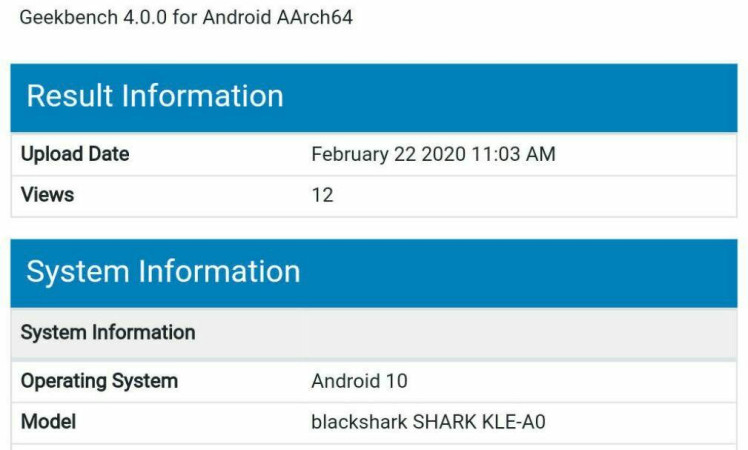 Black Shark 3 spotted on Geekbench