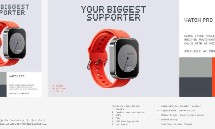 CMF by Nothing's Watch Pro Specifications, Price and Launch date leaked.