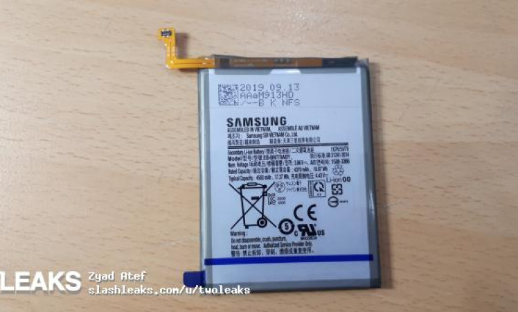 Galaxy Note 10 Lite 4370mAh/4500mAh battery leaked