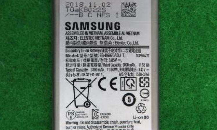 Galaxy S10 3100mAh battery leaked