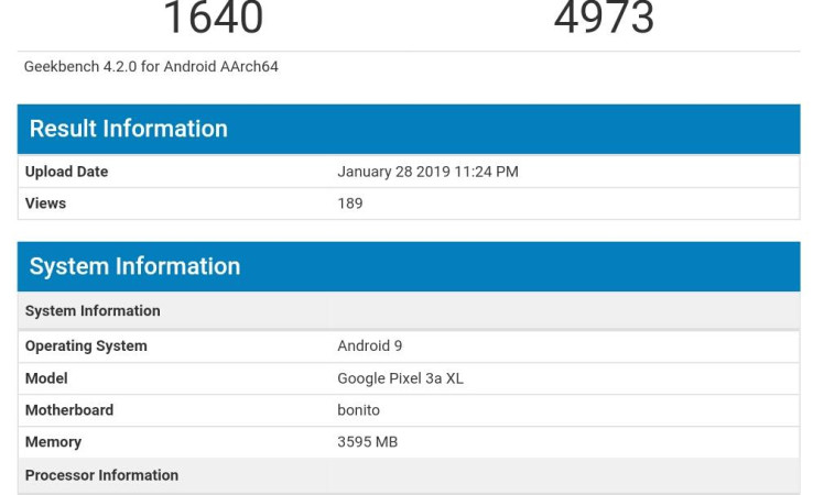 GOOGLE PIXEL 3 LITE XL CAUGHT ON GEEKBENCH WITH A DIFFERENT NAME AND 4 GB OF RAM