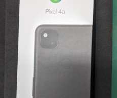 Google Pixel 4a pictured in black and white