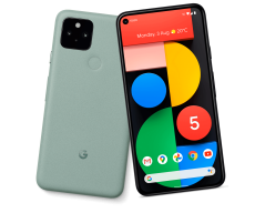 Google Pixel 5 official press renders in black and green colors