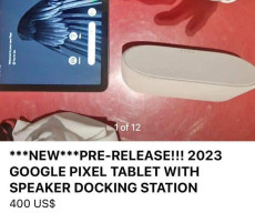 Google Pixel Tablet with speaker docking station leaked.
