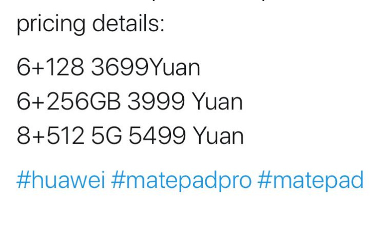 Huawei Matepad Pro Some Specs And Price