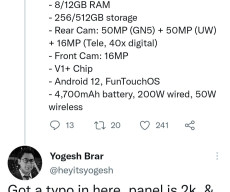 iQOO 10 Pro specifications leaked by @heyitsyogesh