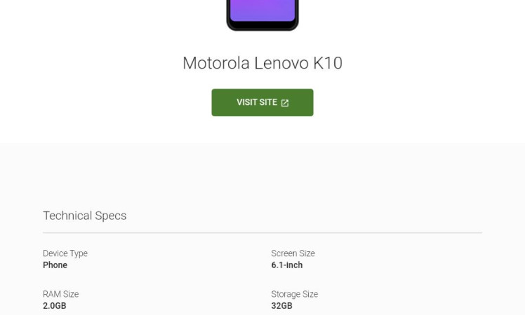 Lenovo K10 key specs and render