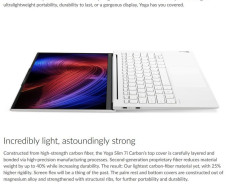 Lenovo Yoga Slim 7i Carbon listed on official website (specs + features + promo video)
