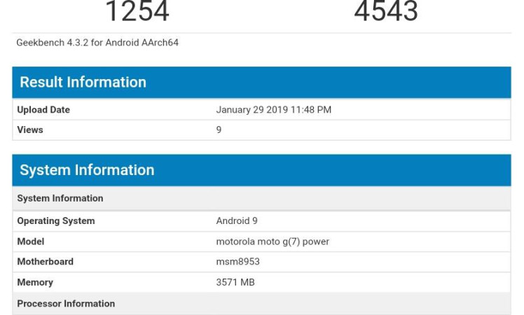 Moto G7 Power Gets Benchmarked with 4GB RAM, Snapdragon 632 SoC
