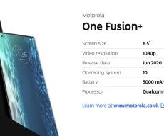 Motorola One Fusion Plus render and specs from YouTube’s Device Report