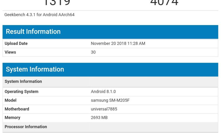 Mysterious Samsung Mid-range spotted on geekbench