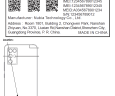Nubia NX666J diagram, RAM, ROM and battery capacity leaked by FCC