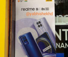 offline poster of Realme 8s 5G and 8i spotted on a retail shop leaked by @yabhishekhd