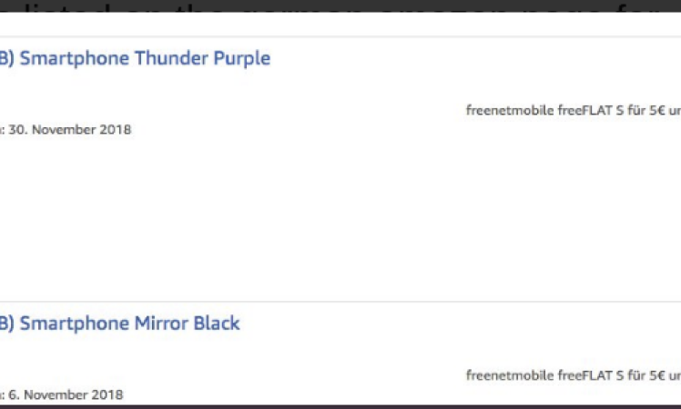 OnePlus 6T Thunder Purple color variant listed for a short period