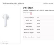OPPO Enco R Pro (ETE71) listed on China Telecom.