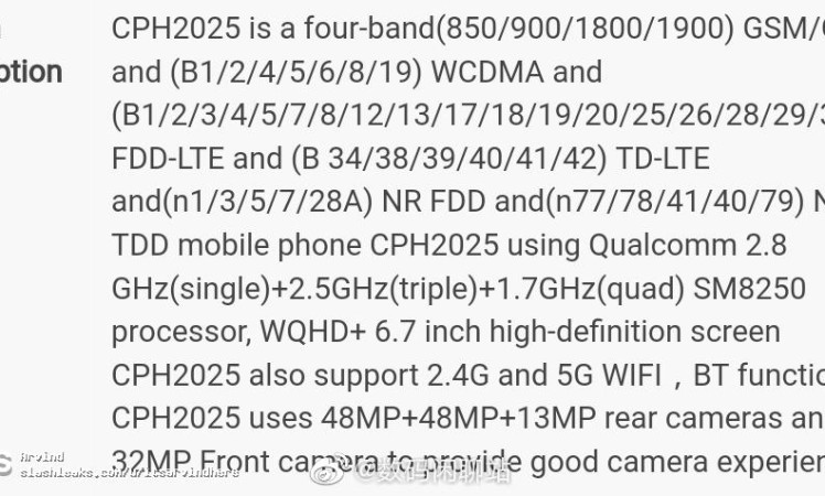Oppo Find X2 Pro Camera Specs