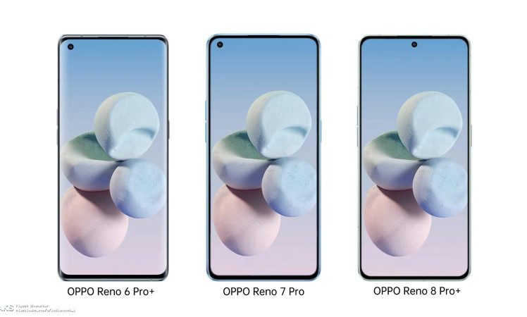 OPPO Reno 8 Pro+ display comparison with Reno 6 Pro+ and Reno 7 Pro