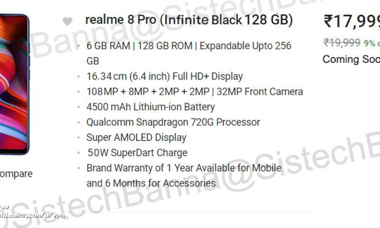 Realme 8 pro price leaked