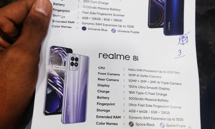 Realme 8i specs confirmed through promo material