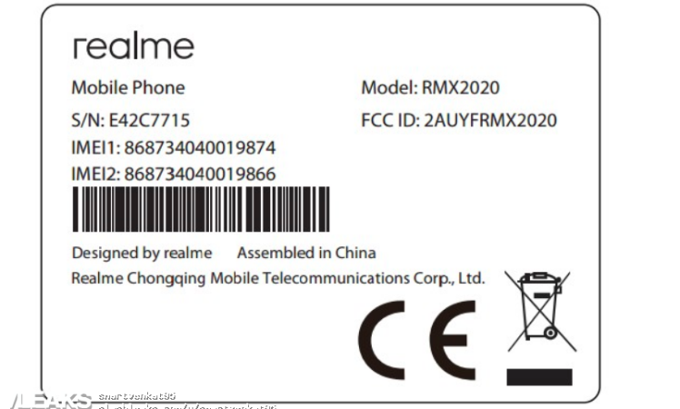 Realme RMX2020 SCHEMATICS Leaked Via FCC