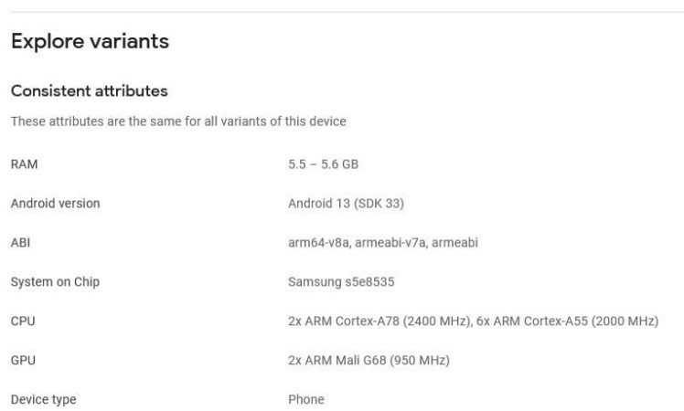 Samsung Galaxy A14 5G key specs confirmed through Google Play Console listing