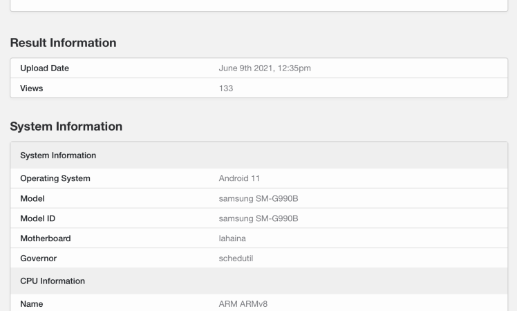 Samsung Galaxy S21 FE spotted on Geekbench with 8GB RAM