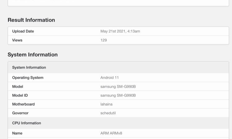 Samsung Galaxy S21 FE spotted on Geekbench with Snapdragon 888 CPU and 6GB RAM