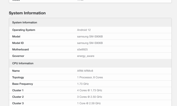 Samsung Galaxy S22 spotted on Geekbench with Exynos 2200 and 8GB RAM