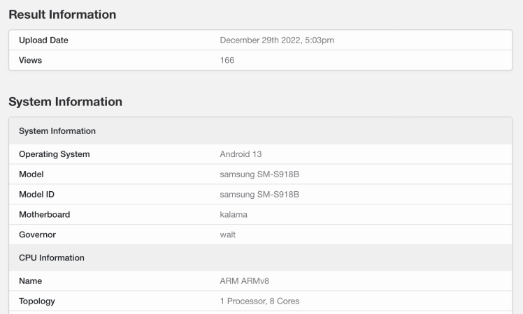 Samsung Galaxy S23 Ultra spotted on Geekbench with Snapdragon 8 Gen 2 processor and 12GB RAM