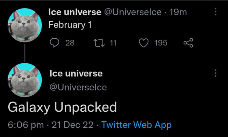 Samsung Galaxy Unpacked tipped to schedule on February 1st 2023.