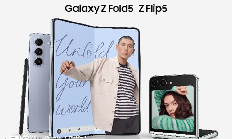 Samsung Galaxy Z Fold5 official promo image leaked