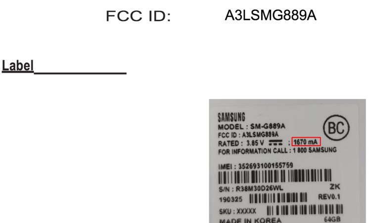 Samsung SM-G889A Battery & Dimensions Leaked