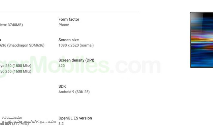 Sony Xperia 10 and Xperia 10 Plus Render and Specifications leaked through Google Play Console