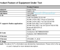 Unknown Oneplus smartphone (model: CPH2389) Is listed on FCC certification.