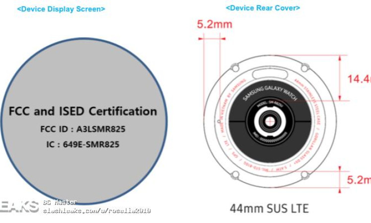 Unknown Samsung Galaxy Watch (SMR825) Fccid Label Leaks