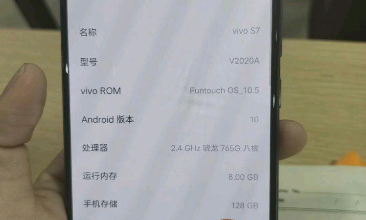 Vivo S7 key specs leaked in live picture
