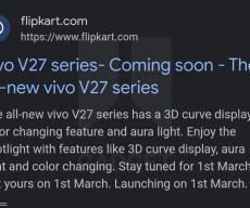 vivo V27 5G Series is tipped to launch on March 1, 2023 in India.