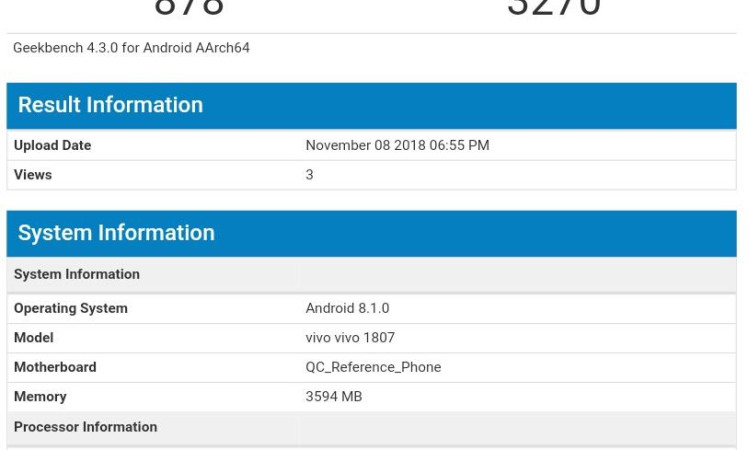 Vivo y95 spotted on geekbench
