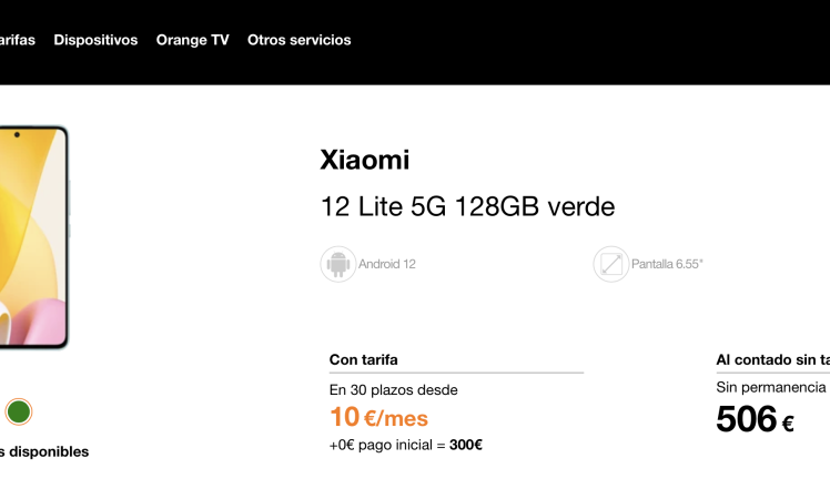 Xiaomi 12 Lite 5G listed early by Orange Spain, full specs sheet and price revealed